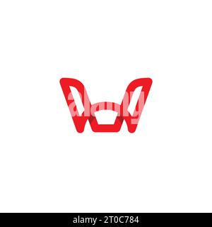Letter W-Logo mit roter Farbe Stock Vektor