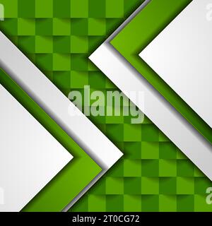 Grüne Quadrate Mosaik geometrische Technologie Hintergrund. Vector Corporate Design Stock Vektor