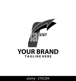Buchstabe F Schriftart Monogramm Pfeil Schatten Logo Design Vektor Stock Vektor