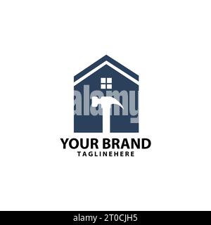 Gebäude Reparatur Haus Logo Design Vektor Stock Vektor