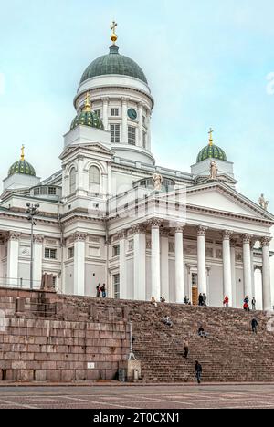 Die Tuomiokirkko-Kathedrale von Helsinki, Finnland Stockfoto