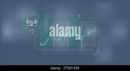 Steigende Preise auf dem Erdgasmarkt in einer einfachen Infografik. Stockfoto