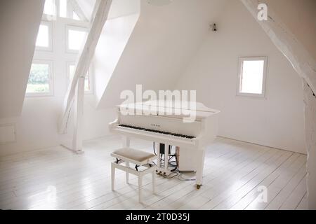 Les Maisons Satie war der Komponist Erik Satie. Normandie, Frankreich. Stockfoto