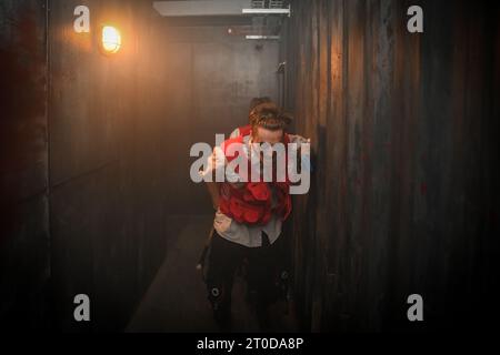 Staines, Großbritannien. Oktober 2023. VIP- und Pressestart für Thorpe Park Fright Nights Scare Event. Autor: Thomas Faull/Alamy Live News Stockfoto
