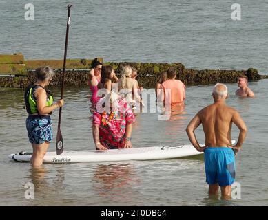 Paddleboarding Alson Essex Coast Stockfoto