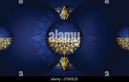 Blaue Farbe Mandala Hintergrund Design Vektorvorlage Stock Vektor