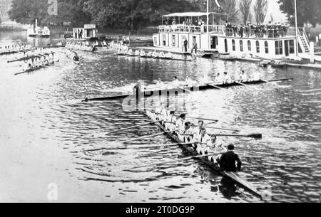 Rudern auf der Themse in Oxford, viktorianische Zeit Stockfoto