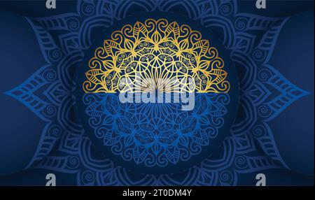 orientalische Hand gezeichnet kreative grüne Farbe Luxus goldene bunte Mandala Hintergrund Design Vektor Stock Vektor