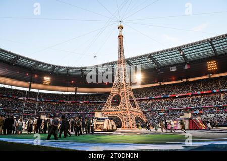 Saint Denis, Frankreich. September 2023. Allgemeine Ansicht der Eröffnungszeremonie während der Weltmeisterschaft 2023, Pool Ein Rugby union Spiel zwischen Frankreich und Neuseeland am 8. September 2023 im Stade de France in Saint-Denis bei Paris, Frankreich - Foto Matthieu Mirville/DPPI Credit: DPPI Media/Alamy Live News Stockfoto