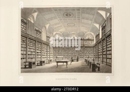 P. Cacchiatelli - G. Gleter, Wissenschaft und Kunst unter dem Pontifikat von Pius IX., veröffentlicht 1860 in Rom von der Tipografia delle Belle Arti, Via Poli, 91. Im Inneren befinden sich Radierungen, die die öffentlichen Werke darstellen, die während des Pontifikats von Pius IX. Entstanden sind Stockfoto