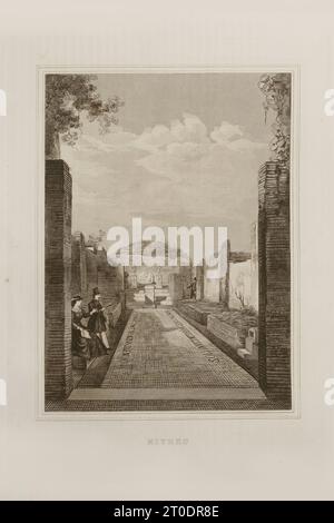 P. Cacchiatelli - G. Gleter, Wissenschaft und Kunst unter dem Pontifikat von Pius IX., veröffentlicht 1860 in Rom von der Tipografia delle Belle Arti, Via Poli, 91. Im Inneren befinden sich Radierungen, die die öffentlichen Werke darstellen, die während des Pontifikats von Pius IX. Entstanden sind Stockfoto