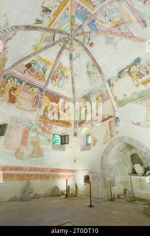 Montegiorgio (Italien, Marken, Provinz Fermo), Kirche San Francesco, Kapelle Farfense. Freskenzyklus von Antonio Alberti aus Ferrara, Anfang des 15. Jahrhunderts Stockfoto