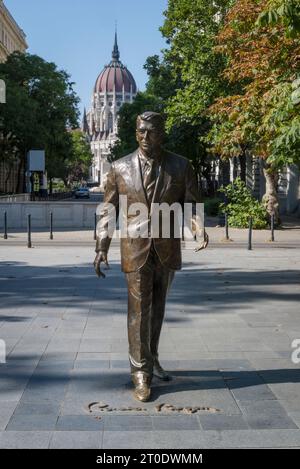 Ronald Reagan-Statue auf dem Freiheitsplatz, Szabadság-Platz, Budapest, Ungarn Stockfoto