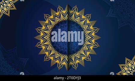 orientalisch-grüne, kühle Farbverlauf, luxuriöse Mandala-Kunst-Hintergrundschablone Stock Vektor