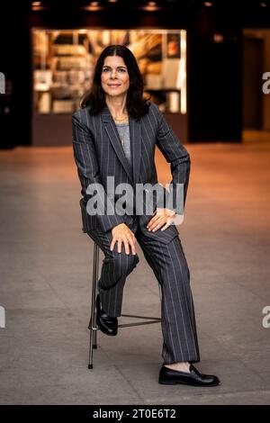 Ellen Hillingsoe bei einer Pressekonferenz für die dänische Thriller-Serie „Oxen“ in den Sorte Diamant in Kopenhagen am Freitag, den 6. Oktober 2023. Oxen ist eine neue dänische Thriller-Serie von TV2 über die Jaeger-Soldaten (Spezialeinsatzkräfte) Ochsen. (Foto: Ida Marie Odgaard/Ritzau Scanpix) Stockfoto