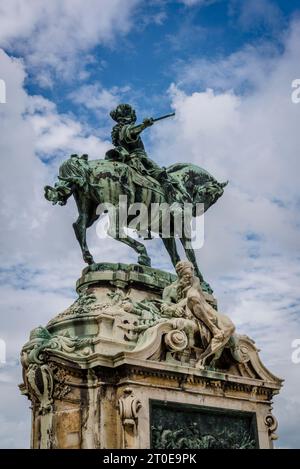 Reiterstatue von Prinz Eugen von Savoyen József, Schloss Buda, Budapest, Ungarn Stockfoto