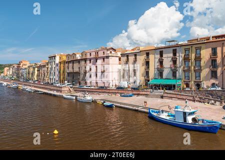 Altstadt von Bosa auf Temo, Provinz Oristano, Sardinien, Italien Stockfoto