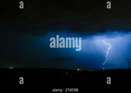 Gewitter über Thüringen. Stockfoto