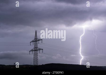 Gewitter über Thüringen. Stockfoto