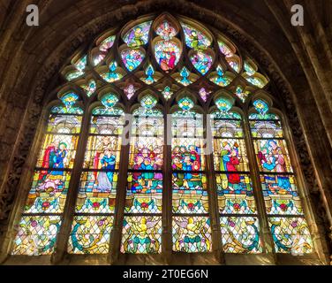 Basilika Notre-Dame aus dem 13./14. Jahrhundert, seit 1840 historisches Denkmal in Avioth, Departement Maas, Region Grand Est, Frankreich Stockfoto