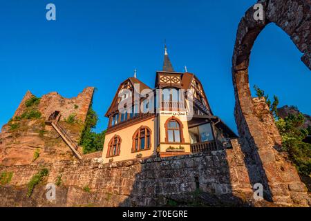 Felsenschloss Hohbarr (Chateau du Haut-Barr) bei Saverne (Zabern), Unterrhein, Elsass, Grand Est, Elsass-Champagne-Ardenne-Lothringen, Frankreich Stockfoto