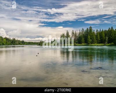 Lech kurz vor dem Reservoir an Sperrstall 19 Stockfoto