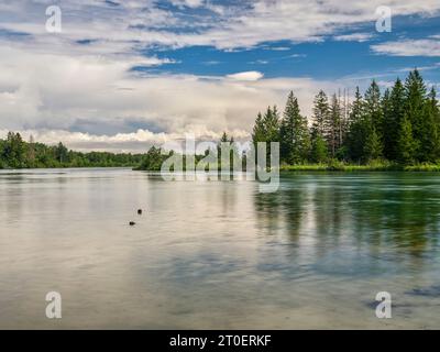 Lech kurz vor dem Reservoir an Sperrstall 19 Stockfoto