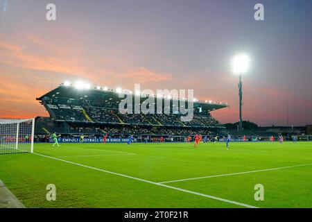 Empoli, Italien. Oktober 2023. Allgemeine Ansicht des Carlo Castellani Stadions während des Serie A Tim Spiels zwischen Empoli FC und Udinese Calcio im Stadio Carlo Castellani am 6. Oktober 2023 in Empoli, Italien. Quelle: Giuseppe Maffia/Alamy Live News Stockfoto