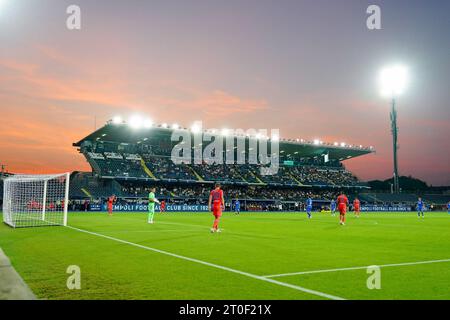 Empoli, Italien. Oktober 2023. Allgemeine Ansicht des Carlo Castellani Stadions während des Serie A Tim Spiels zwischen Empoli FC und Udinese Calcio im Stadio Carlo Castellani am 6. Oktober 2023 in Empoli, Italien. Quelle: Giuseppe Maffia/Alamy Live News Stockfoto