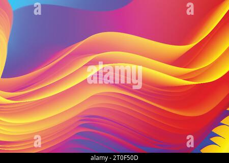 Farbverlauf kreative abstrakte moderne übermäßig bunte wellige Stil Tapete hd gemischte Vektor Hintergrund Design Stock Vektor