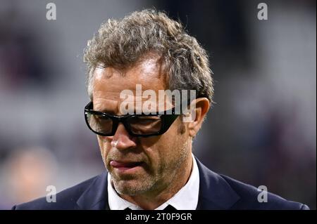 Lyon, Frankreich. Oktober 2023. Julien Mattia/Le Pictorium - Frankreich - Italien Rugby-Weltmeisterschaft - 06/10/2023 - Frankreich/Rhone Alpes/Lyon - Fabien Galthie beim Rugby-WM-Spiel zwischen Frankreich und Italien im Groupama-Stadion, Lyon, 6. Oktober 2023. Quelle: LE PICTORIUM/Alamy Live News Stockfoto