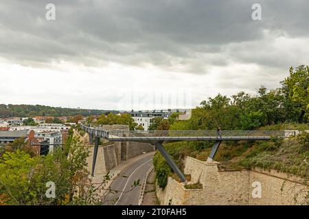 Mauerbrücke und Bastion Martin in Erfurt Stockfoto