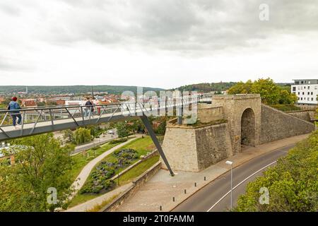 Mauerbrücke und Bastion Martin in Erfurt Stockfoto