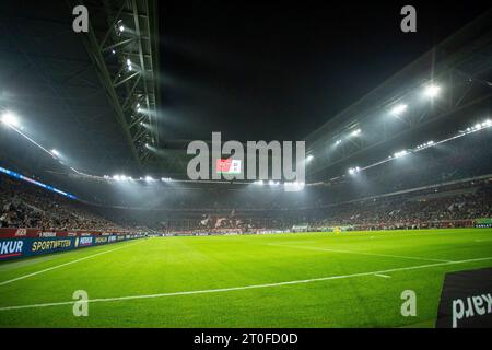 Düsseldorf, Deutschland. Oktober 2023. Stadion beim Spiel 2. Fussball-Bundesliga: Fortuna Düsseldorf - VfL Osnabrüeck; Merkur Spielarena; Düsseldorf; 06.10.2023 DFL-VORSCHRIFTEN VERBIETEN JEDE VERWENDUNG VON FOTOGRAFIEN ALS BILDSEQUENZEN UND/ODER QUASI-VIDEO/dpa/Alamy Live News Stockfoto