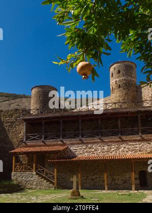 Die Metekhi-Kirche ist eine der ältesten christlich-orthodoxen Kirchen, die von König Wachtang I. erbaut wurden Gorgassali in Tblisi am Fluss Kura. Stockfoto