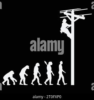 Lustige Lineman Geschenke für Männer Frauen Elektriker Ingenieure T-Shirt Stock Vektor