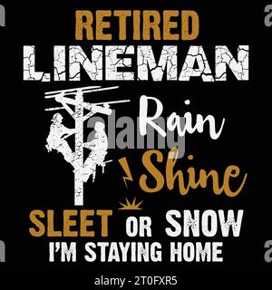 Pensionierte Lineman Geschenke für Mann Frau Shirt lustiges Pensionspräsent T-Shirt Stock Vektor