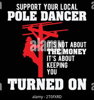 Spar Einen Fuse Blow Ein lustiges Lineman Geschenk T-Shirt Stock Vektor