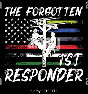 Das vergessene erste Ersthelfer schenkt elektrisches Lineman-T-Shirt Stock Vektor