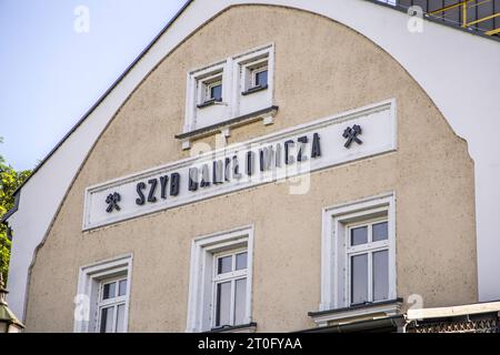 Wieliczka, Polen - 16. Juli 2023: Salzbergwerk Wieliczka Danilowicz Schacht Hauptgebäude des Salzbergwerks Wieliczka Museum unterirdisches Salzmuseum Stockfoto