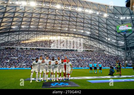 Marseille, Marseille. Oktober 2023. Olympique Marseille spielte am 5. Oktober 2023 im Stade Velodrome in Marseille, Frankreich, während des UEFA Europa League-Spiels zwischen Olympique Marseille und Brighton Hove Albion, Gruppe B, DATE 2. (Foto: Bagu Blanco/PRESSINPHOTO) Credit: PRESSINPHOTO SPORTS AGENCY/Alamy Live News Stockfoto