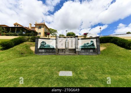 Ponta Delgada, Sao Miguel, Azoren, Portugal - 3. Juli 2022: Denkmal für Antero de Quental, berühmter portugiesischer Dichter, Philosoph und Schriftsteller aus dem 19. Jahrhundert Stockfoto