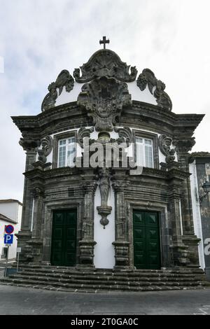 Kirche Espirito Santo, Ribeira Grande auf der Insel Sao Miguel, Azoren, Portugal. Stockfoto