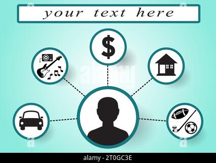 Menschen denken im Konzept flacher Symbole, Vektorillustration Stock Vektor