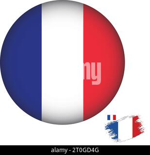 Runde Form Der Französischen Flagge Stock Vektor