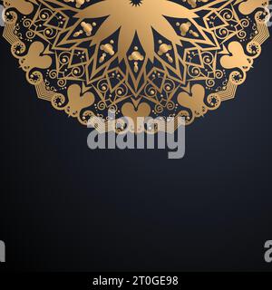 Ein lebendiger und farbenfroher abstrakter Hintergrund mit einem fesselnden Lotusblüten-Mandala Stock Vektor