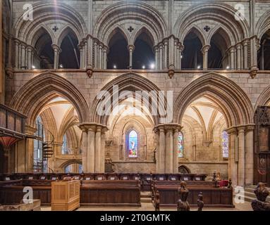 Das Innere der Hexham Abbey in Northumberland, Großbritannien Stockfoto