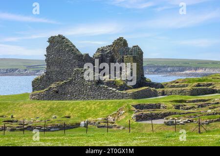 Jarlshof ist eine prähistorische Siedlung in Sumburgh, Shetland Islands, Schottland. Stockfoto