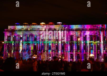 Lichterfest 2023 Blick am 6. Oktober 2023 auf das beleuchtete Hotel de Rome am Bebelplatz während des Lichterfestes in Berlin. Berlin Berlin Deutschland  JK10233 *** Festival of Lights 2023 Ansicht am 6. Oktober 2023 des beleuchteten Hotels de Rome am Bebelplatz während des Lichterfestes in Berlin Berlin Deutschland JK10233 Credit: Imago/Alamy Live News Stockfoto