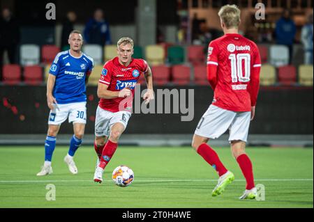 Silkeborg, Dänemark. Oktober 2023. Pelle Mattsson (6) von Silkeborg IF während des 3F Superliga-Spiels zwischen Silkeborg IF und Lyngby BK im Jysk Park in Silkeborg. (Foto: Gonzales Photo/Alamy Live News Stockfoto